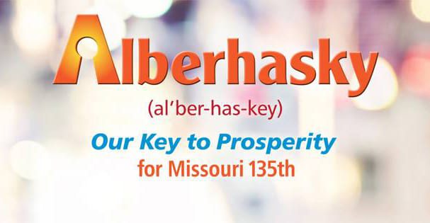 Alberhasky 'Our Key to Prosperity' campaign banner for Missouri 135th in 2016